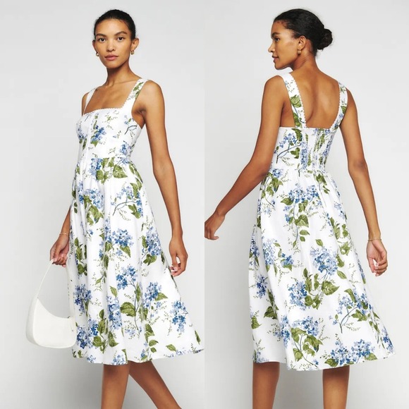Reformation Dresses & Skirts - Reformation Tagliatelle Linen Midi Riviera Floral 8